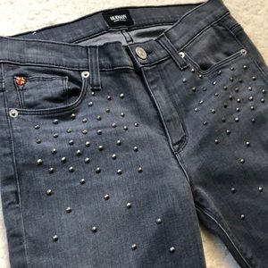 Hudson jeans studded gray skinny jeans 29 inseam